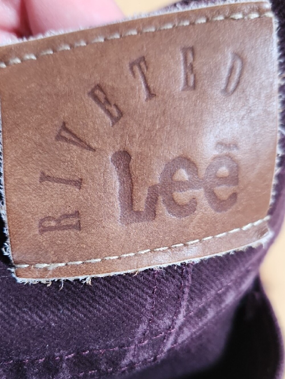 Vintage Lee Riveted Jeans in Deep Plum - Picture 2 of 8